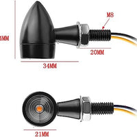 Universal Motorcycle Led Black Mini Bullet Turn Signals Lights Blinker Indicator 2 Pcs Set