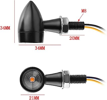 Universal Motorcycle Led Black Mini Bullet Turn Signals Lights Blinker