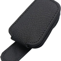 Universal Car Magnetic Sunglass Holder Magnetic Soft PU Leather Sunglass Holder Accessories For Car 1 Pc (Black)