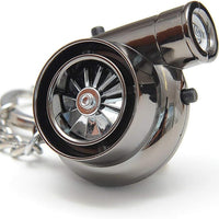 D-11 Car 3 in 1 Turbo Key Chain With USB Rechargeable Option Key Ring with LED Light and Sound 1 Pc (Silver)