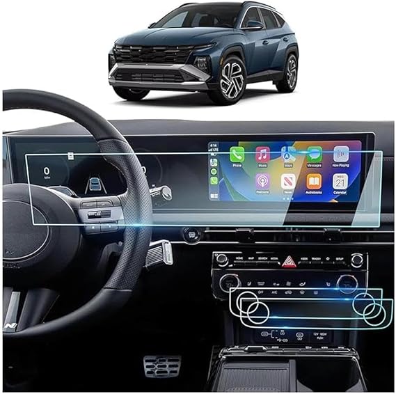 1 Pc Hyundai Tucson 2024-2026 Model Transparent Car LCD Screen And Speedometer Glass Protector In Premium Quality