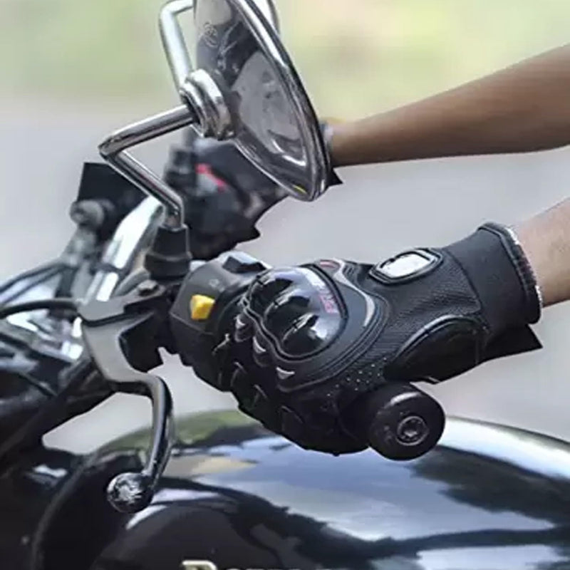 D-11 Motorbike Gloves Full Finger Knight Riding Gloves 2 Pcs Set (Black)