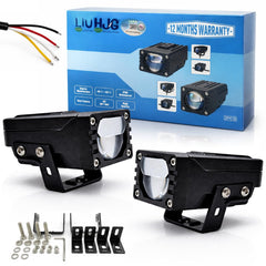 2 Pcs Set Universal HJG H-S99 Single Len Waymaker Pro 120W Blaze 2 Lens Foglight Yellow/White