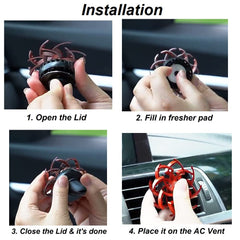 Universal Car Ac Went Decoration Piece Spiral Wings Style 1 Pc Silver