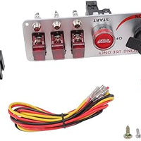 Universal LED Toggle Switch Panel 5in1 Multifunctional Ignition Switch Panel LED Indicator Light for Car And Jeep(Red)