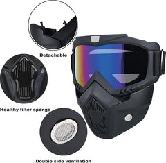 Universal UV Protection Face Mask With Transparent Glasses For Bike Riding 1 Pc