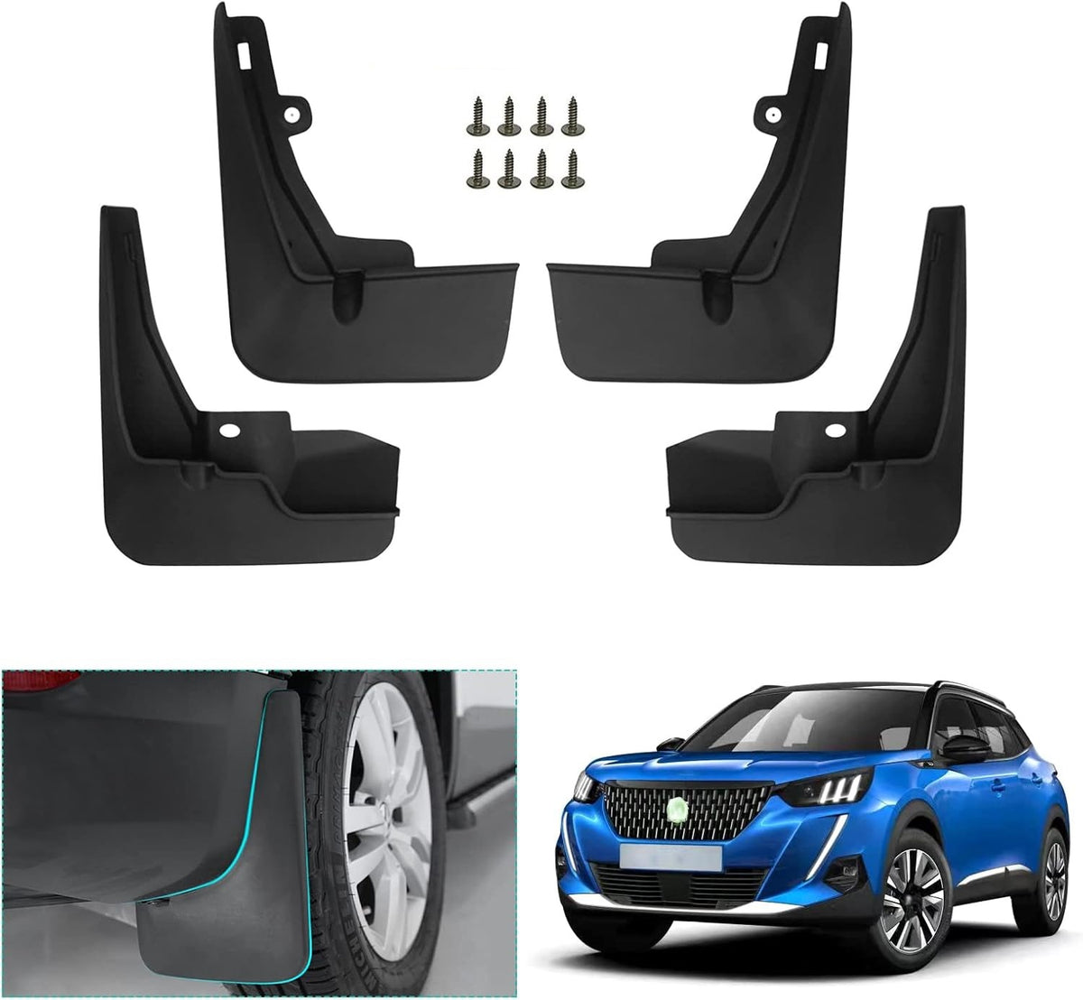 Peugeot 2008 Custom Fit Front Rear Mud Flaps In Premium Quality