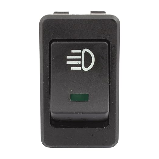 Car Replacement LED Front Rear Fog Light Switch DC 12V 35A 4 Pin ON/OFF Switch Green LED Light