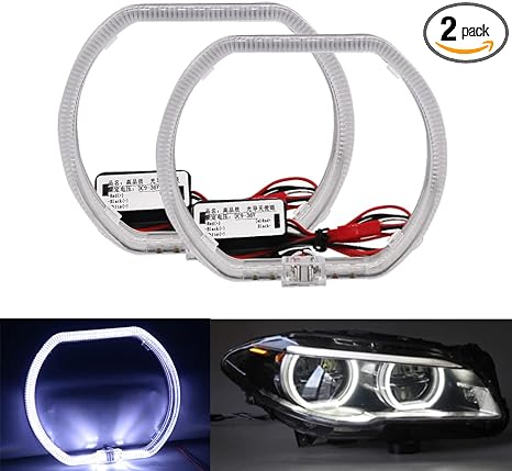 Universal Square LED Angel Eyes Rings Lights Super Bright Headlight Angel Eye 2 Pc (120mm)