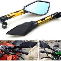 Motorcycle side mirror Anti Glaze back view mirror Golden universal fitting for all bikes