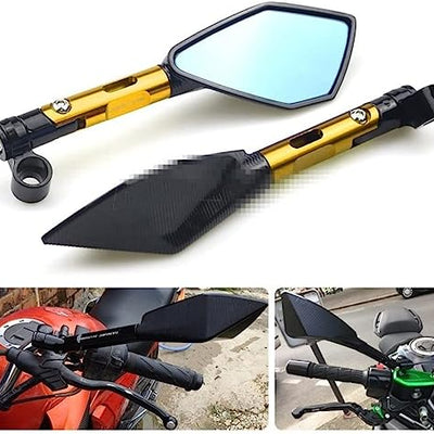 Motorcycle side mirror Anti Glaze back view mirror Golden universal fitting for all bikes