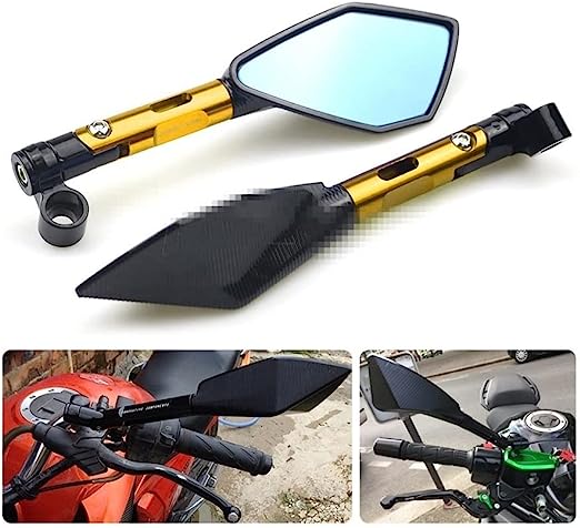 Motorcycle side mirror Anti Glaze back view mirror Golden universal fitting for all bikes