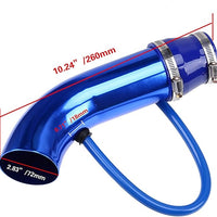 Universal Aluminum Air Intake Pipe / Hose Air Filter Intake System Duct Tube Kit (BLUE)