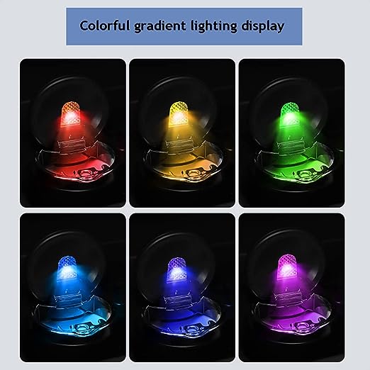 Universal Car Mini Ashtray with Cover Lighting Multi-Functional Led For Office, Home And Car