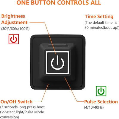 Car Color Light Button Switch Silicone Waterproof Switch 1 Pc