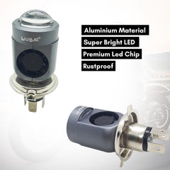 Universal HJG 40W Lamp H4 LED Mini Projector Lens with Fan white yellow beam for Bike Bulb 1 Pc