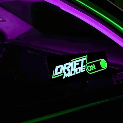 Drift Mode On LED Car Window Sticker Windshield Electric Safety Decal Decoration Sticker Auto 1 Pc