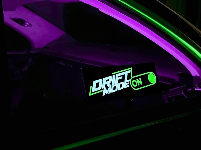 Drift Mode On LED Car Window Sticker Windshield Electric Safety Decal Decoration Sticker Auto 1 Pc