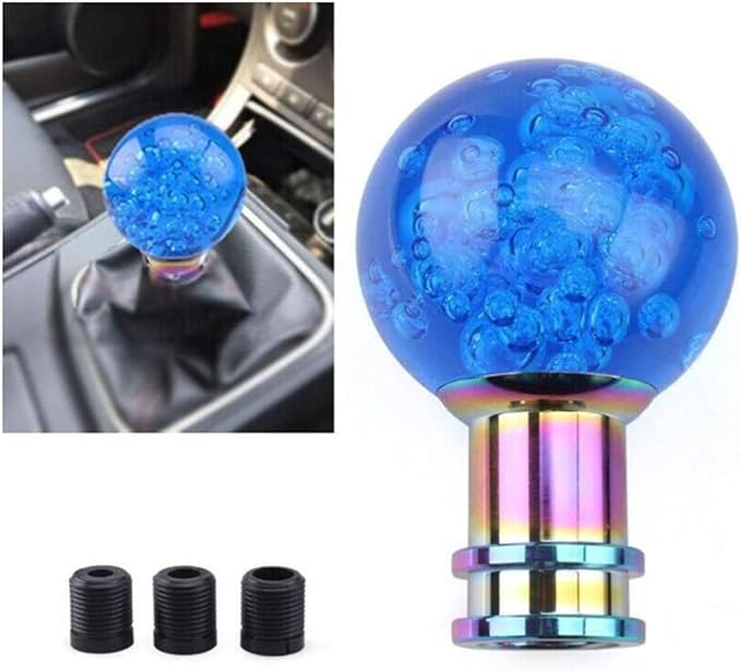 Universal Acrylic Round Ball Style Gear Shift Knob Manual Transmission Shifter Lever Stick(Blue)