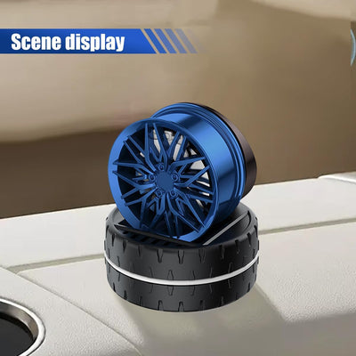 Universal Car Speed Wheel Hub Perfume Air Freshener 360° Rotating Car Perfume Solar Energy Fragrance Car 1 Pc(White)