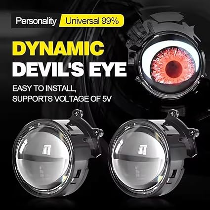 Universal Demon Eyes Light for Cars 12V Demon Eye Light LED Dynamic Devil Eye Car Lights 2 Pcs Set