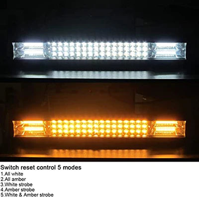 28 Inch Dual Colour Straight Bar Light Tri-Row Style Combo With Flasher