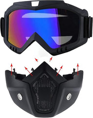 Universal UV Protection Face Mask With Transparent Glasses For Bike Riding 1 Pc