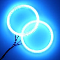 Universal Angel Eye Ring 70mm Ice Blue Color With Cotton Plastic Cover LED For Car Headlight 2 Pcs Set