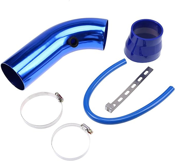 Universal Aluminum Air Intake Pipe / Hose Air Filter Intake System Duct Tube Kit (BLUE)