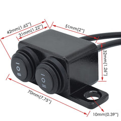 Universal Motorcycle Metal Switch Waterproof Double Point Switch for Bike Headlight High Low Beam 1 Pc