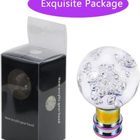 Universal Acrylic Round Ball Style Gear Shift Knob Manual Transmission Shifter Lever Stick(White)