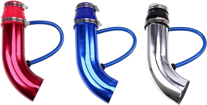 Universal Aluminum Air Intake Pipe / Hose Air Filter Intake System Duct Tube Kit (Silver)