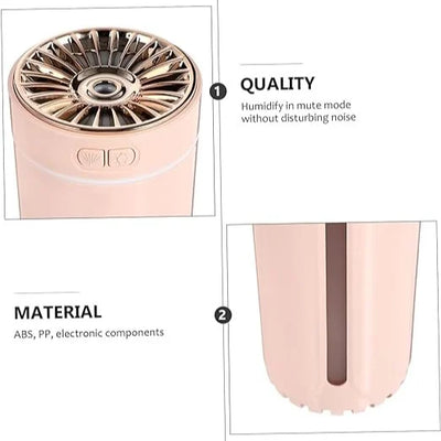 Wireless Air Humidifier Colorful lights Purifier 800mAh Rechargeable Cool Mist Maker For Car, Offices, And Home(Pink)
