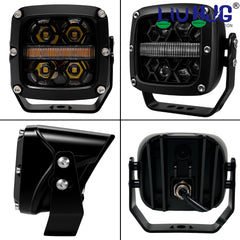 2 Pcs Set HJG HP-93 Model Auxiliary LED 100W Work Light 4 LED Driving Lights For SUVs,Trucks,Cars