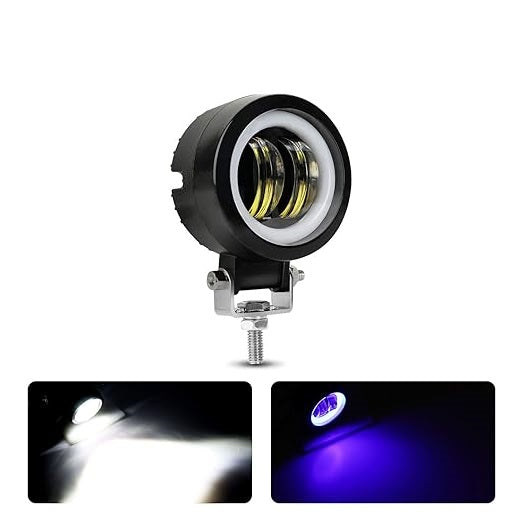 Universal 3 inch Round Shape Blue Angel Eye DRL White Light With Flasher 1 Pc