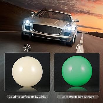 Universal Ball Shaped Fluorescent Style Shift Gear Knob Car Shifter Lever Most Manual Automotive Vehicles