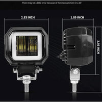 Universal 3 inch Square Shape Blue Angel Eye DRL White Light With Flasher 1 Pc