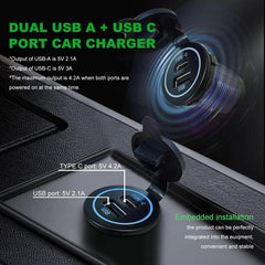 Universal USB Type C 28W Fast Charger Type C USB Car Charger Socket 9V-24V for Car