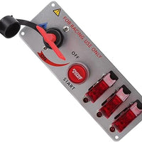 Universal LED Toggle Switch Panel 5in1 Multifunctional Ignition Switch Panel LED Indicator Light for Car And Jeep(Red)