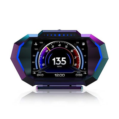 Universal P24 OBD2+GPS HUD Gauge Car Digital Head Up Display Speedometer Turbo RPM Alarm 1 Pc
