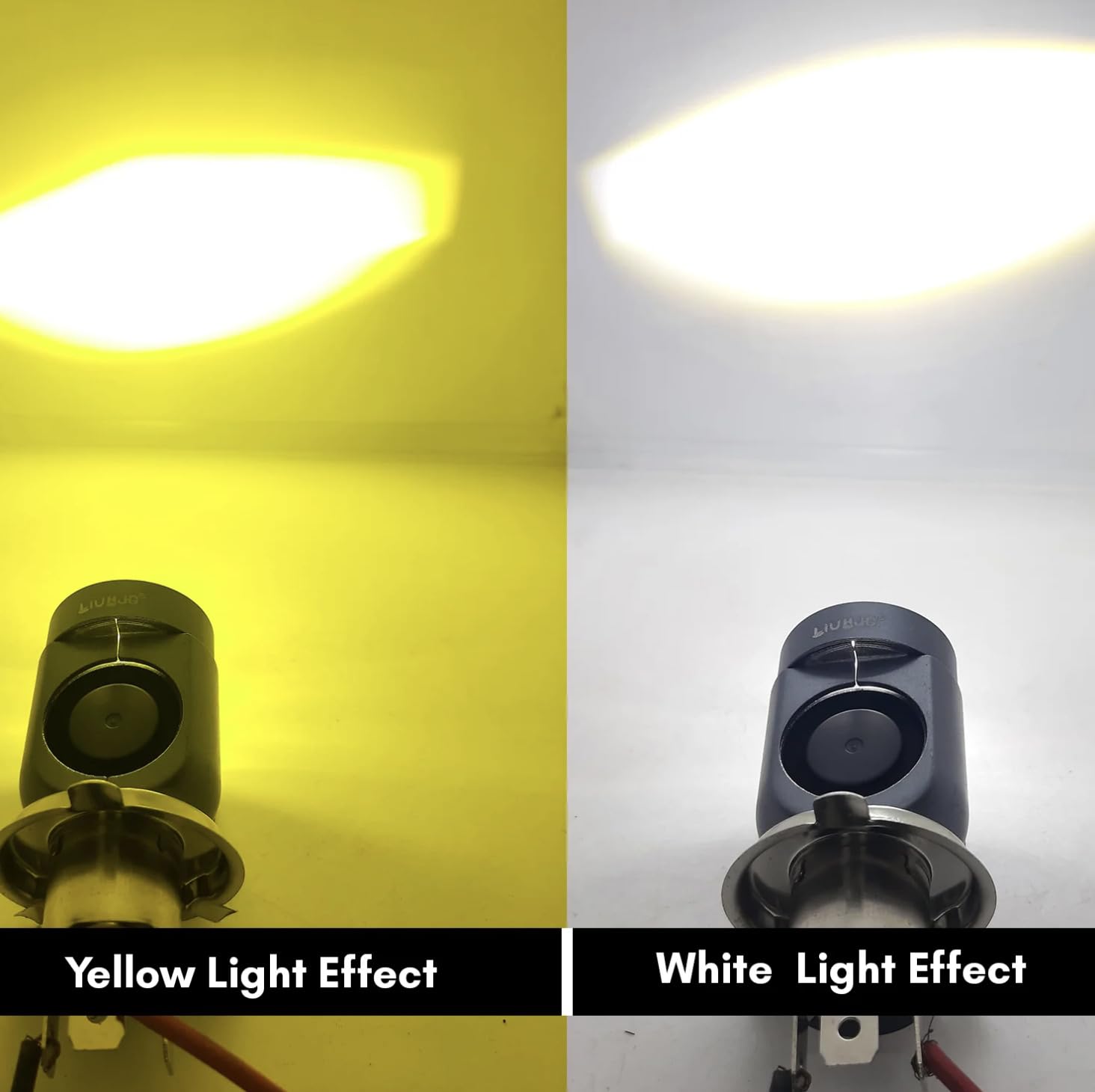 Universal HJG 40W Lamp H4 LED Mini Projector Lens with Fan white yellow beam for Bike Bulb 1 Pc