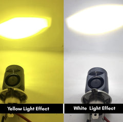 Universal HJG 40W Lamp H4 LED Mini Projector Lens with Fan white yellow beam for Bike Bulb 1 Pc