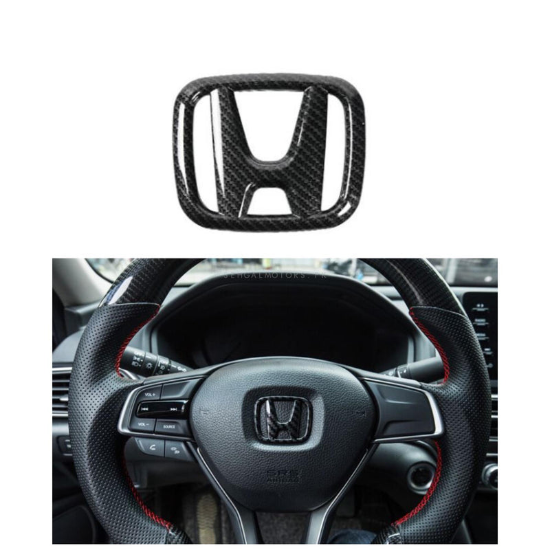 Honda Steering Logo Carbon Fiber Style Logo