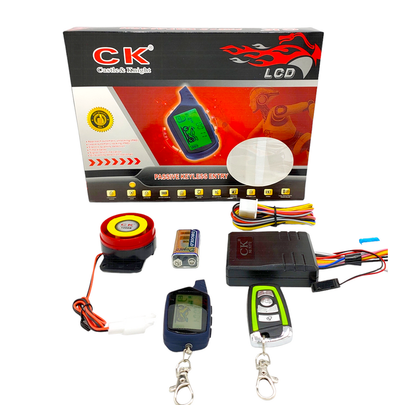 Motorcycle CK 2-Way Bike Alarm Lock Security System With LED Display