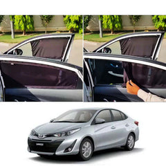 Toyota Yaris Elite Series Car Window Railing Privacy Curtains Sun shades UV Rays Protection Blinds (4 Pcs)