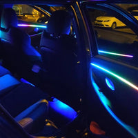 6 Pcs RGB Ambient Light Bluetooth Phone Control Dynamic Car Interior Strip Light Flexible