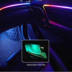 6 Pcs RGB Ambient Light Bluetooth Phone Control Dynamic Car Interior Strip Light Flexible