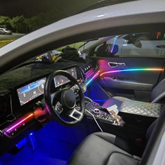 6 Pcs RGB Ambient Light Bluetooth Phone Control Dynamic Car Interior Strip Light Flexible