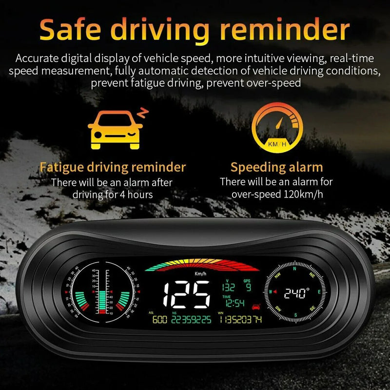 Universal P18 OBD2+GPS HUD Gauge Car Digital Head Up Display Speedometer Turbo RPM Alarm 1 Pc