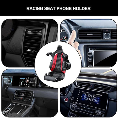 Universal Racing Seat Design Mobile Phone Holder Cell Phone Holder for All Cars 1 Pc(Red)